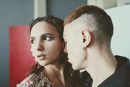 woman and man in room