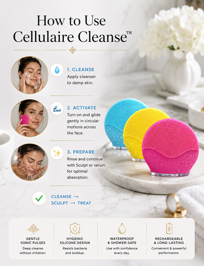 LuxeDeVie Cellulaire Cleanse Advanced Sonic Facial Cleansing & Pore-Refining Skin Prep Device