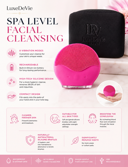 LuxeDeVie Cellulaire Cleanse Advanced Sonic Facial Cleansing & Pore-Refining Skin Prep Device