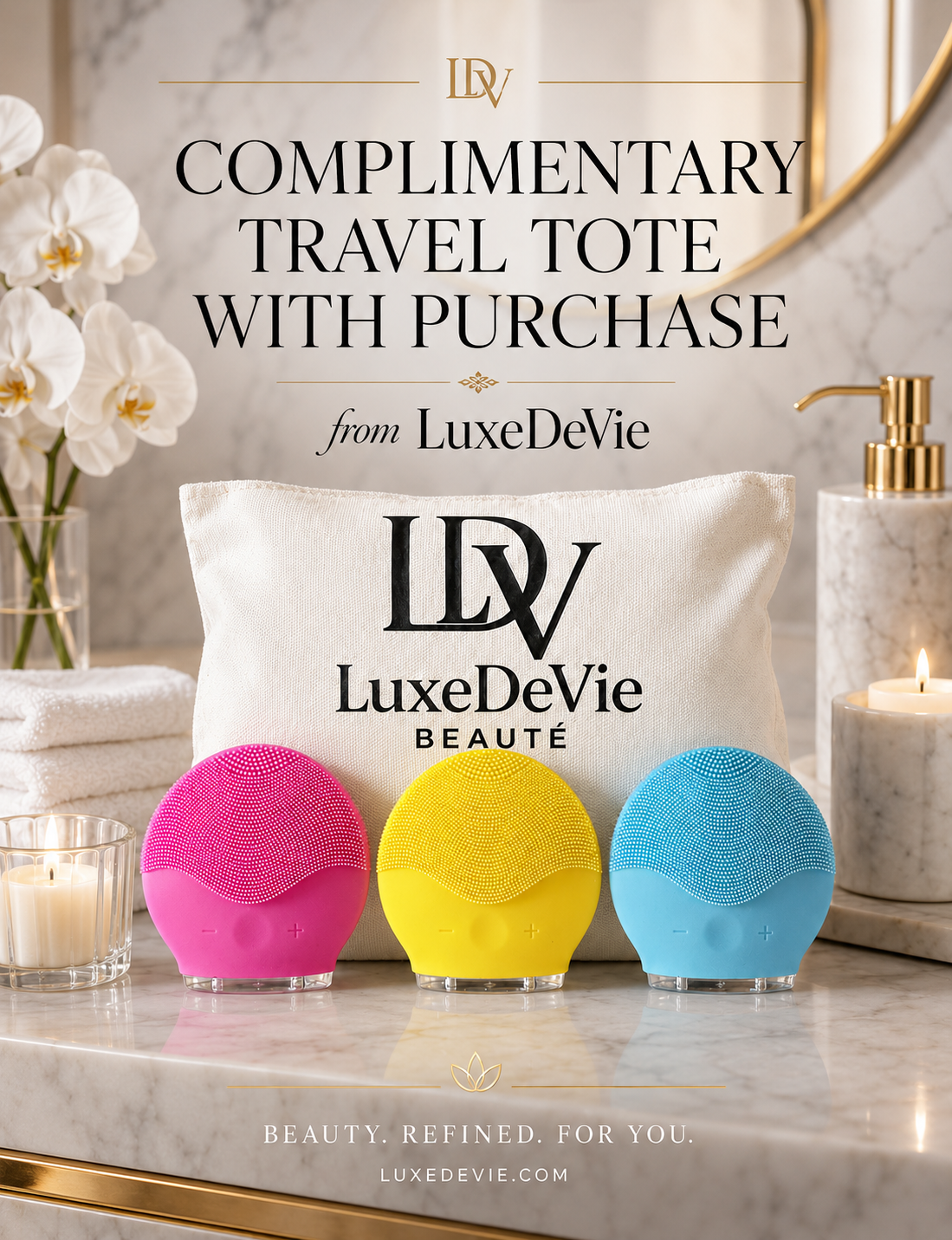 LuxeDeVie Cellulaire Cleanse Advanced Sonic Facial Cleansing & Pore-Refining Skin Prep Device