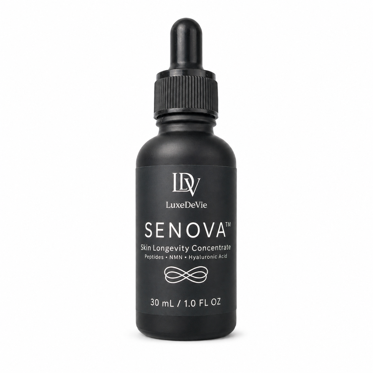 LuxeDeVie SENOVA™ Skin Longevity Concentrate serum bottle
