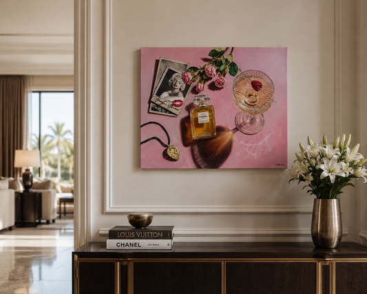 "Waiting for Showtime" | Original Marilyn Monroe Oil Painting by Taylor Mouroufas | LuxeDeVie Casa