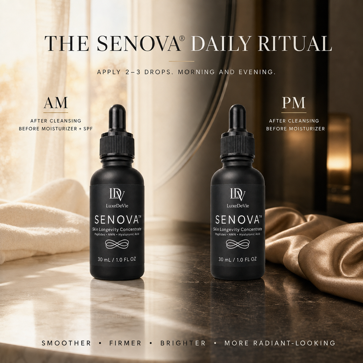 SENOVA™ morning and evening skincare ritual