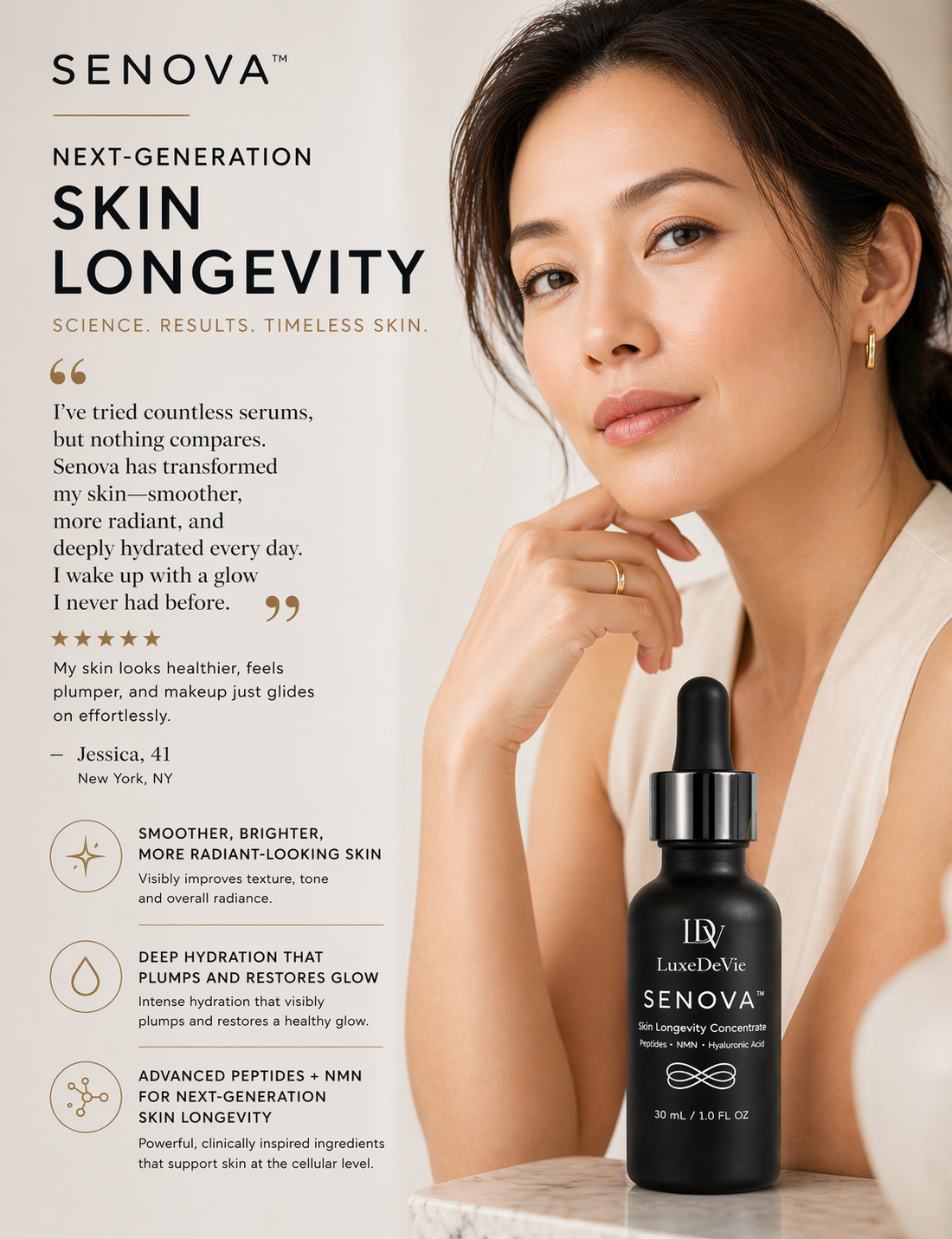 LuxeDeVie SENOVA™ - Skin Longevity Concentrate